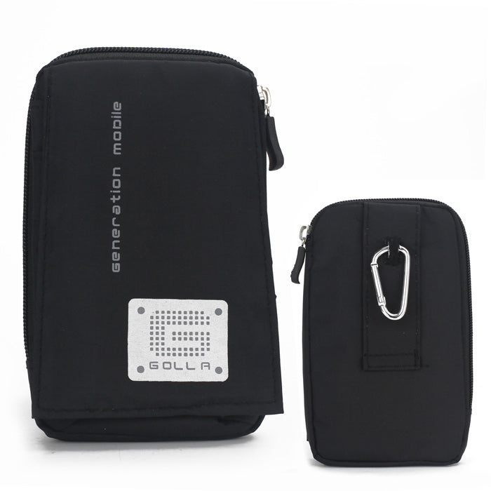 Zipper Design Golla Pouch Bag for Samsung Galaxy Note II N7100 / N7000 / I717 etc - Black