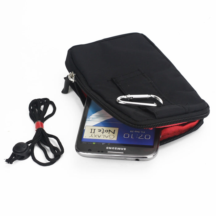 Zipper Design Golla Pouch Bag for Samsung Galaxy Note II N7100 / N7000 / I717 etc - Black