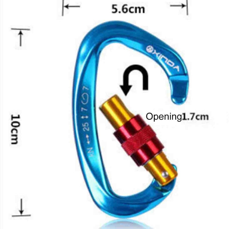Uniqkart XD-Q9628 Professional Climbing D-shaped Master Lock Carabiner Safety Buckle Outdoor Climbing Equipment Supplies(Black)