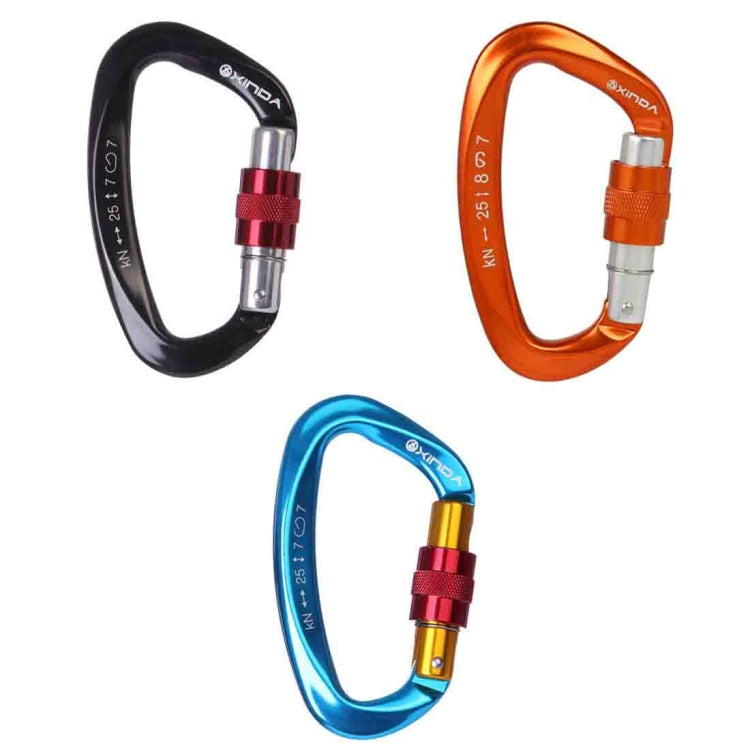 Uniqkart XD-Q9628 Professional Climbing D-shaped Master Lock Carabiner Safety Buckle Outdoor Climbing Equipment Supplies(Black)