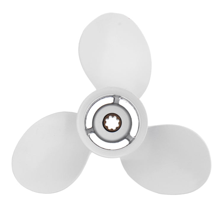 Boat Outboard Propeller 63V-45945-00-EL 9 1/4 x 10 For Yamaha 9.9-15HP Aluminum 8 Spline Tooth Diameter 235mm White 3 Blades