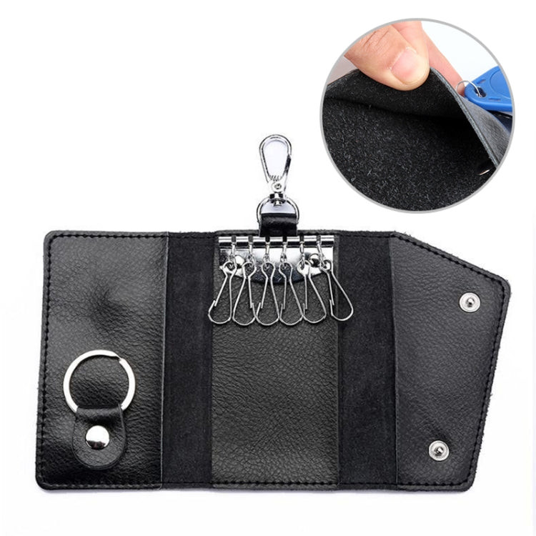 Multifunctional Litchi Texture Leather Keychain Bag Car Key Bag(Watermelon Red)