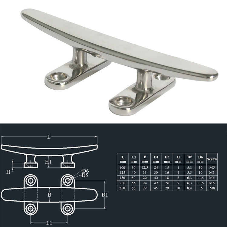 316 Stainless Steel Light-Duty Flat Claw Bolt Speedboat Yacht Ship Accessories, Specification: 125mm 5inch