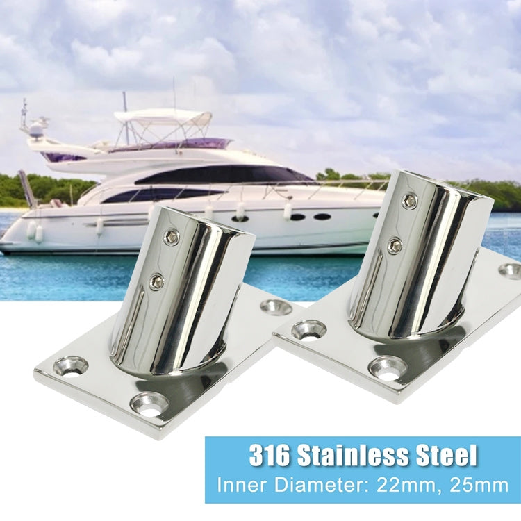 Thicken 316 Stainless Steel 60-Degree Square Tube Base Marine Boat Hardwares, Specifications: 22mm