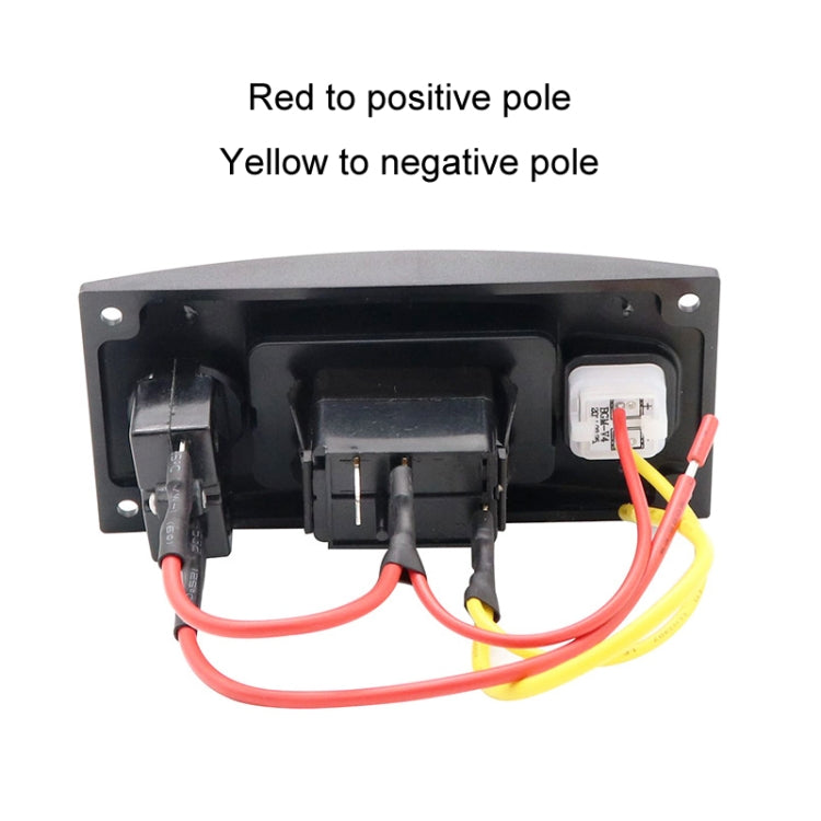Marine Self-Locking Resetting Switch With Overload Protection Indicator Light Square 5V 3.4A Car Charging Panel