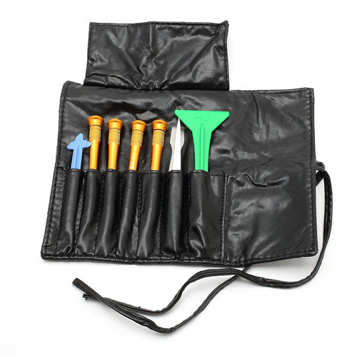 8 in 1 Screwdrivers Pry Opening Repair Tools Kit Set with Roll Leather Pouch for iPhone 4 4S