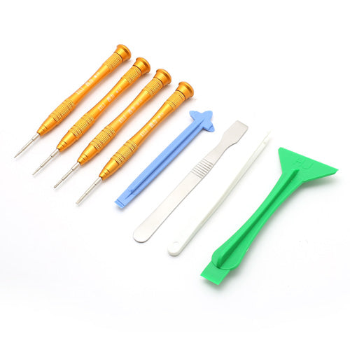 8 in 1 Screwdrivers Pry Opening Repair Tools Kit Set with Roll Leather Pouch for iPhone 4 4S