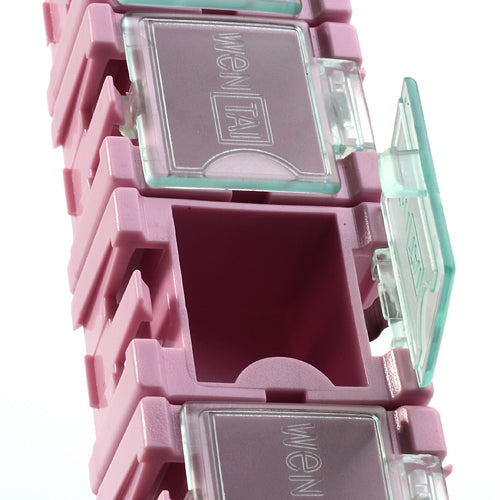 Pink Detachable Ten-bin Plastic Storage Case Organizer Tray Compact for Small Parts Items