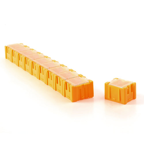 Orange Detachable Ten-bin Plastic Storage Case Organizer Tray Compact for Small Parts Items