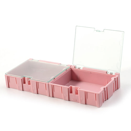 Portable Two-bin Parts Storage Box Tool Organizer Lid Case for Small Parts Items