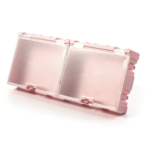 Portable Two-bin Parts Storage Box Tool Organizer Lid Case for Small Parts Items