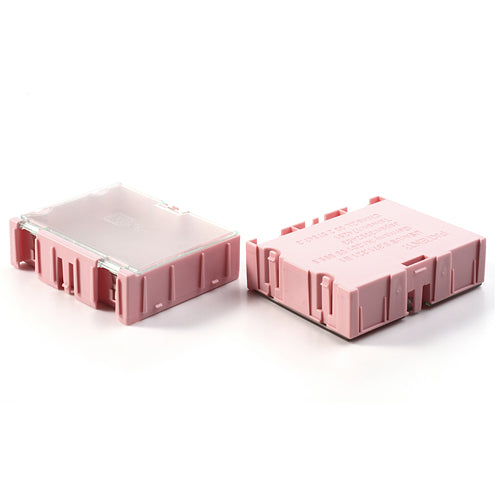 Portable Two-bin Parts Storage Box Tool Organizer Lid Case for Small Parts Items