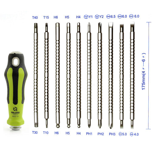 Huijiaqi 10 in 1 Multi-Purpose Adjustable Length Precision Screwdriver Kit