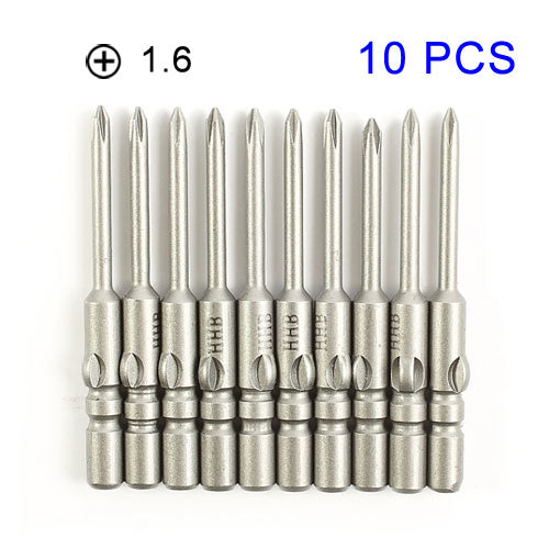 10pcs/Lot Philips 1.6mm Screwdriver Tips for DC Powered Electric Screwdriver (Compatible with TOOL-166)