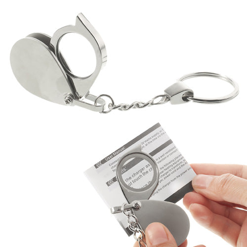 5X Stainless Steel Keychain Magnifier