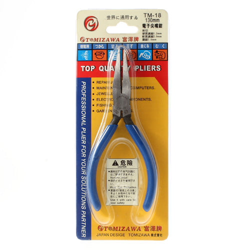 TOMIZAWA TM-18 130mm Carbon Steel Long Nose Pliers Tool