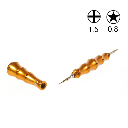 Pentalobe 0.8 + Philips Cross 1.5 Double Ended Steel Screwdriver Open Tool for iPhone SE 5s 5c 5 4s 4 - Gold Color