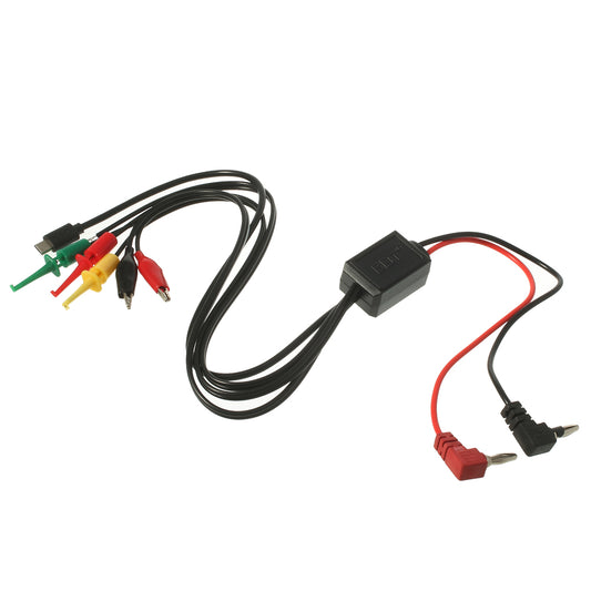 Universal Phone Maintenance Power Supply Test Lead Cable Kit (2 Alligator Clips 2 Banana Plugs 4 Hook Clips)