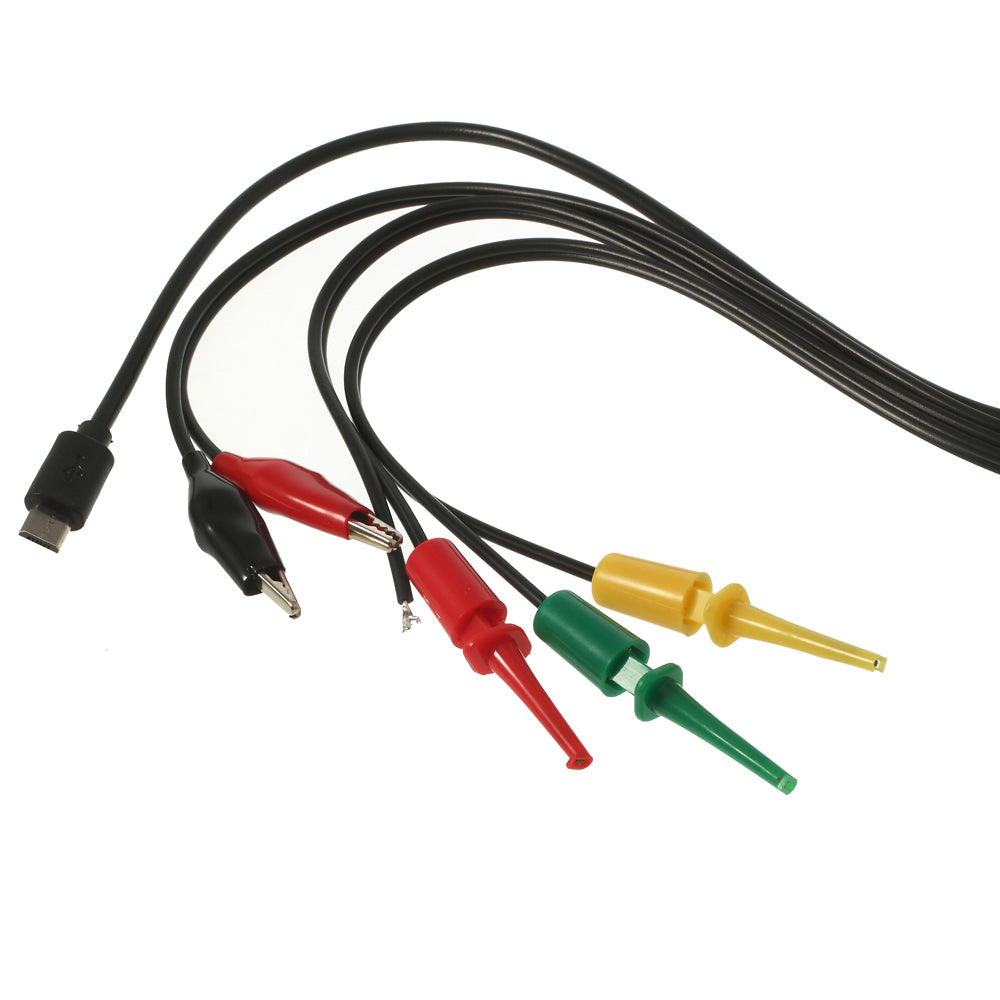 Universal Phone Maintenance Power Supply Test Lead Cable Kit (2 Alligator Clips 2 Banana Plugs 4 Hook Clips)