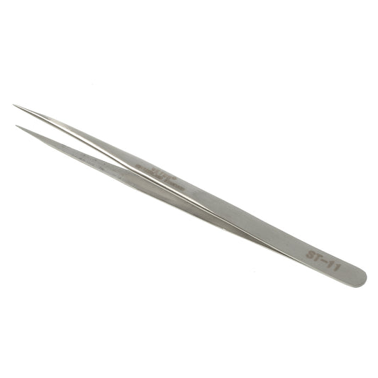 VETUS ST-11 High Precision Stainless Steel Fine Tip Straight Tweezer Repair Tool, Length: 140mm