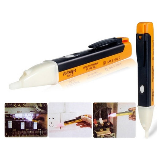 IAC-D AC Electric Voltage Tester Volt Alert Pen w/ LED Light 90-1000V - Black/ Orange