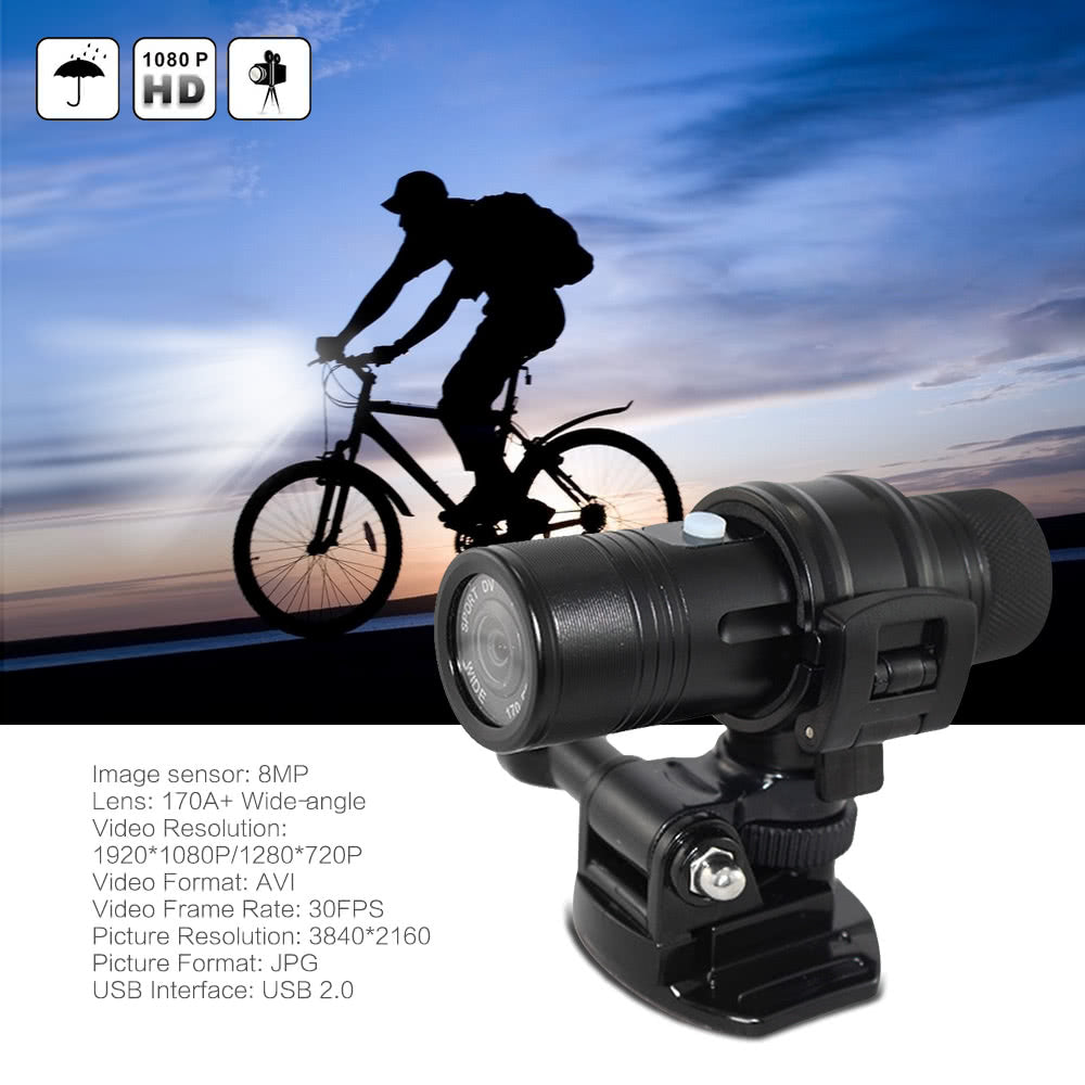 Sports Camera HD 1080P 30FPS 8MP 170A+ Wide-angle Lens DVR Helmet Action Water-Resistant Camera Camcorder