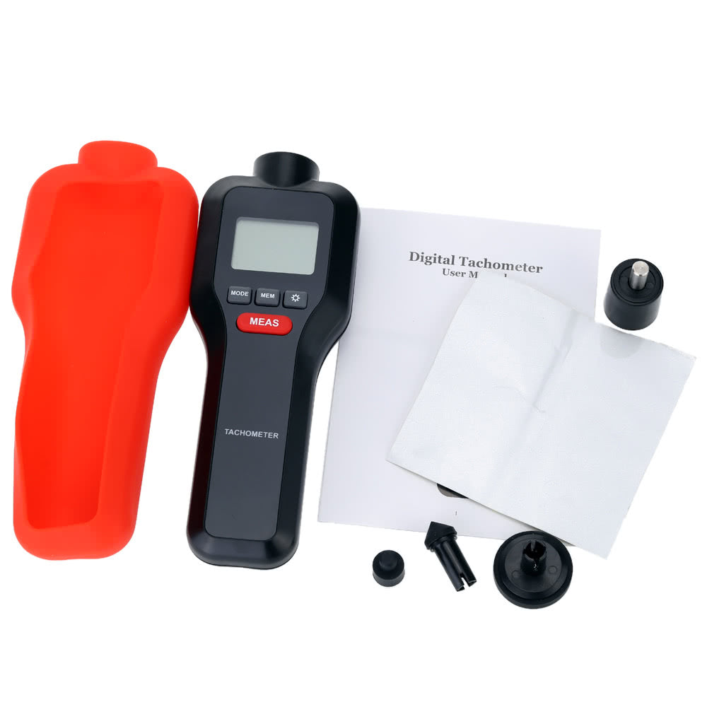 2 in 1 Non-contact &amp; Contact Tach RPM Tester Digital Laser Tachometer