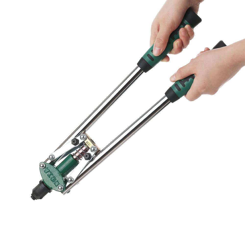 Riveting Gun Manual Pull Rivet Pliers Double Core-pulling Hand Rivet Gun Pull Cap Gun Clinch Bolt - Green/Silver