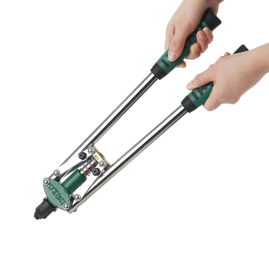 Riveting Gun Manual Pull Rivet Pliers Double Core-pulling Hand Rivet Gun Pull Cap Gun Clinch Bolt - Green/Silver