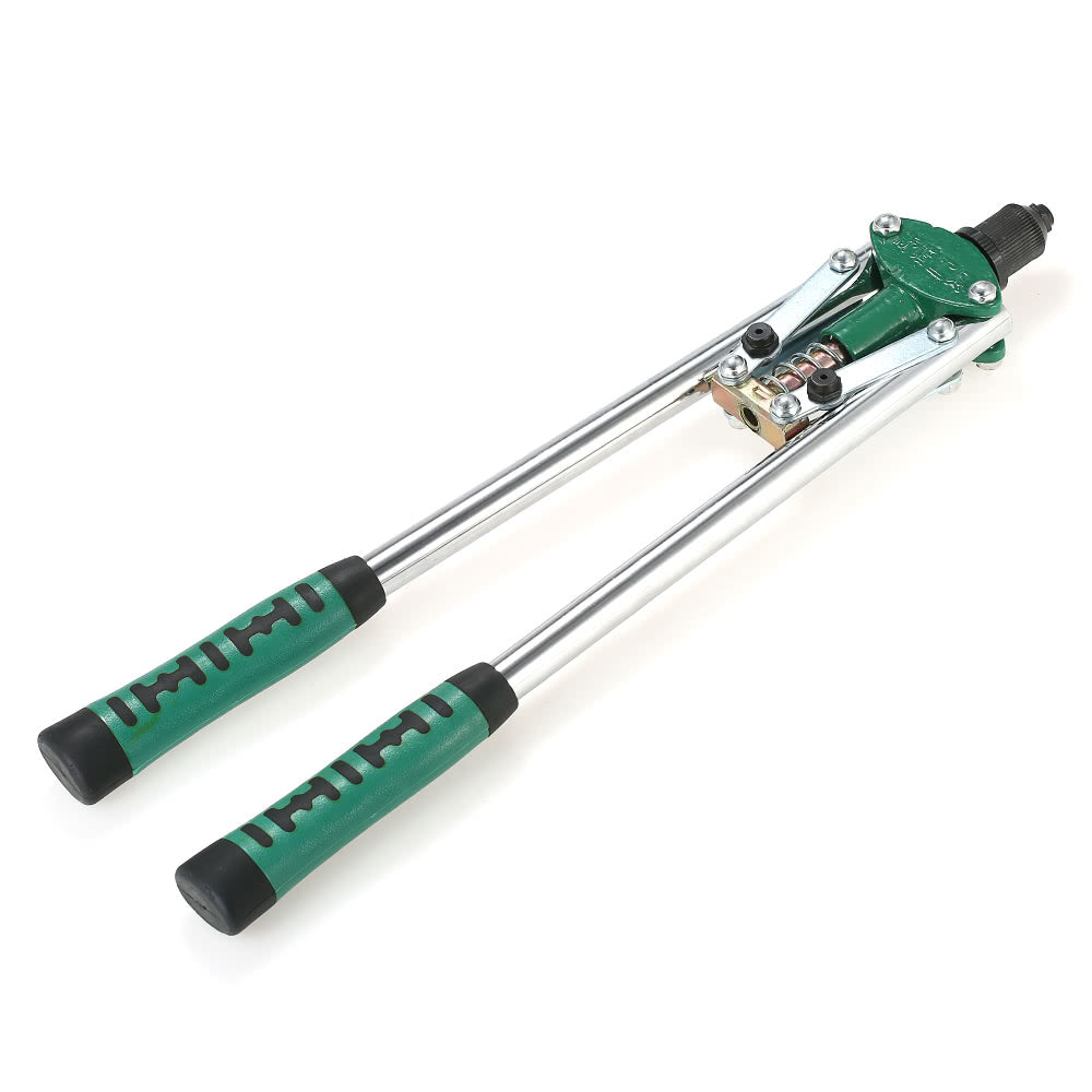 Riveting Gun Manual Pull Rivet Pliers Double Core-pulling Hand Rivet Gun Pull Cap Gun Clinch Bolt - Green/Silver