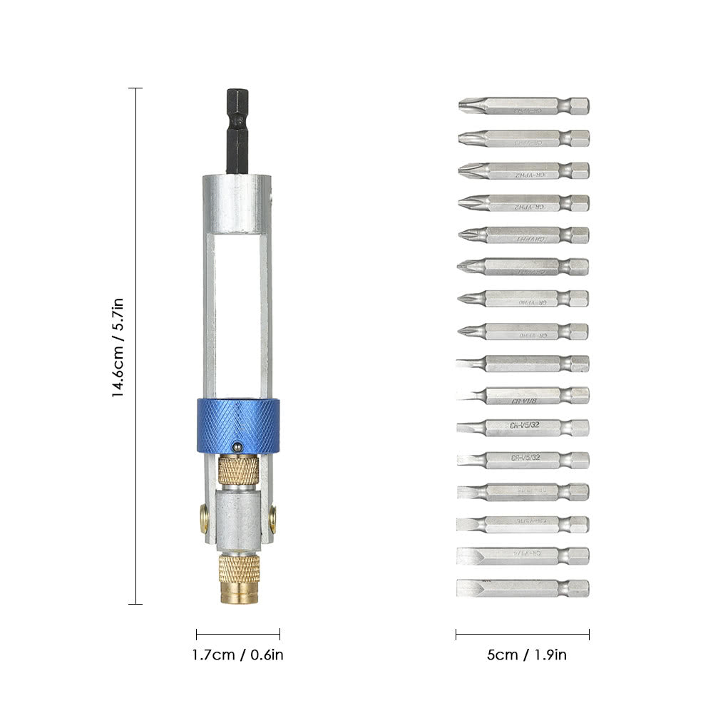 20Pcs Drill Bits Double Use Hand Tools Set High Speed Steel Screwdriver Bit for Electric Power Drill - Silver