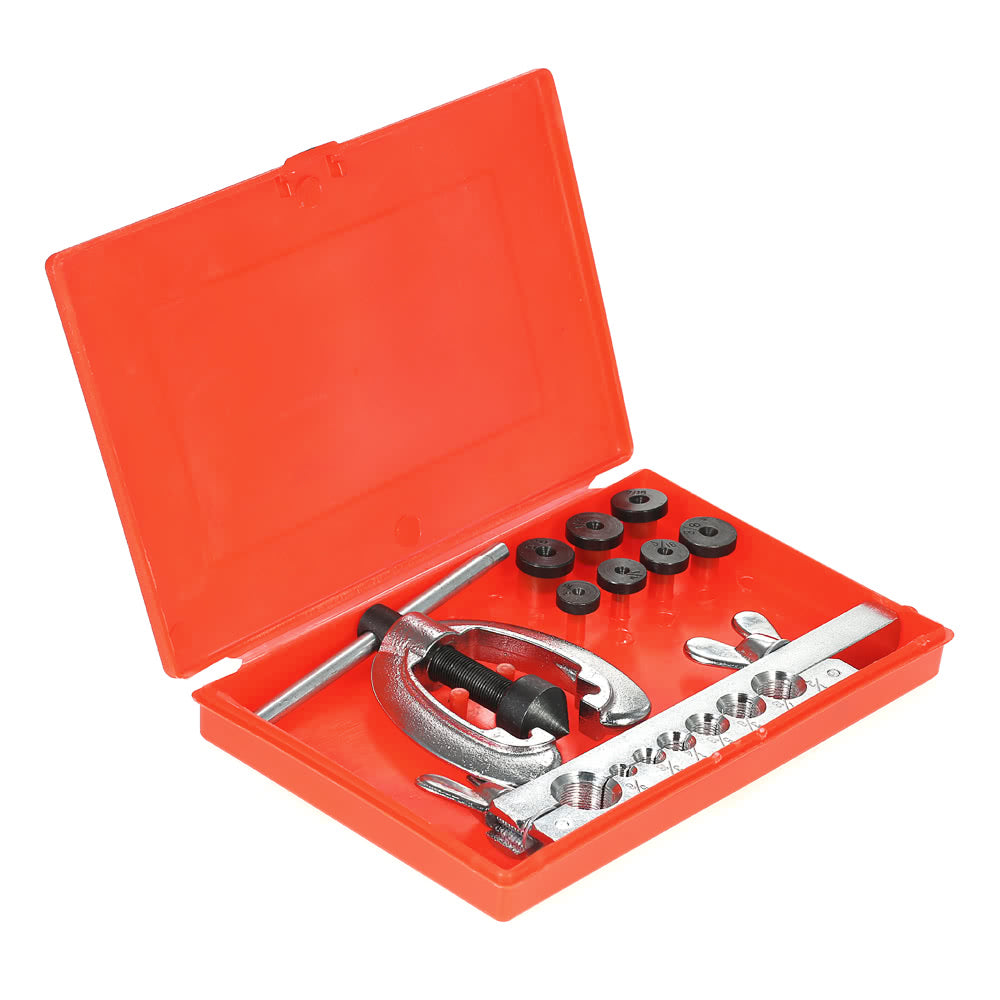 9 PCS Aluminium Copper Bender Repair Mechanic Brake Plumber Brass Flares Double Pipe Flaring Tool Kit Set