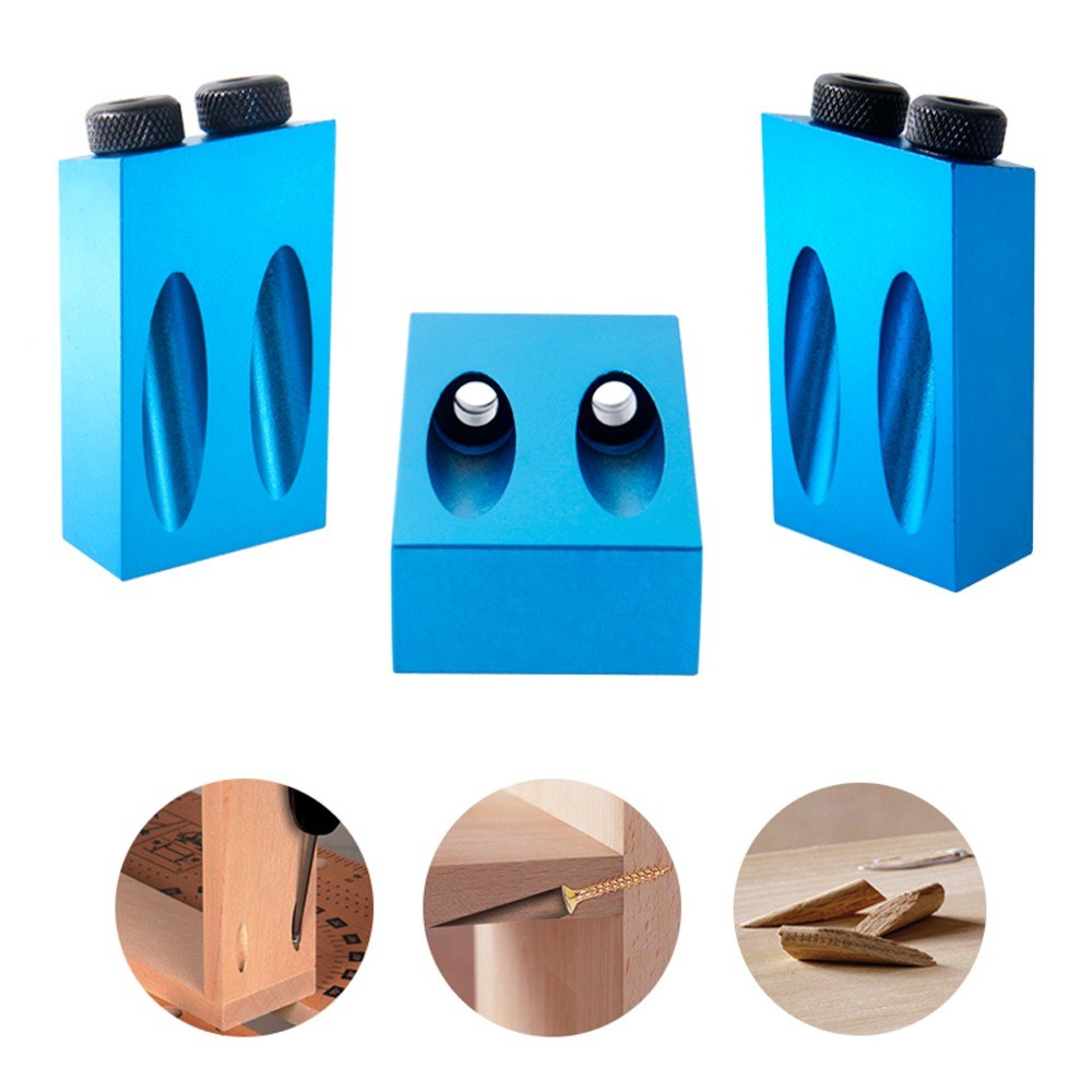 6/8/10mm 15&#176;Bit Angle Drive Dual Pocket Hole Jig Kit