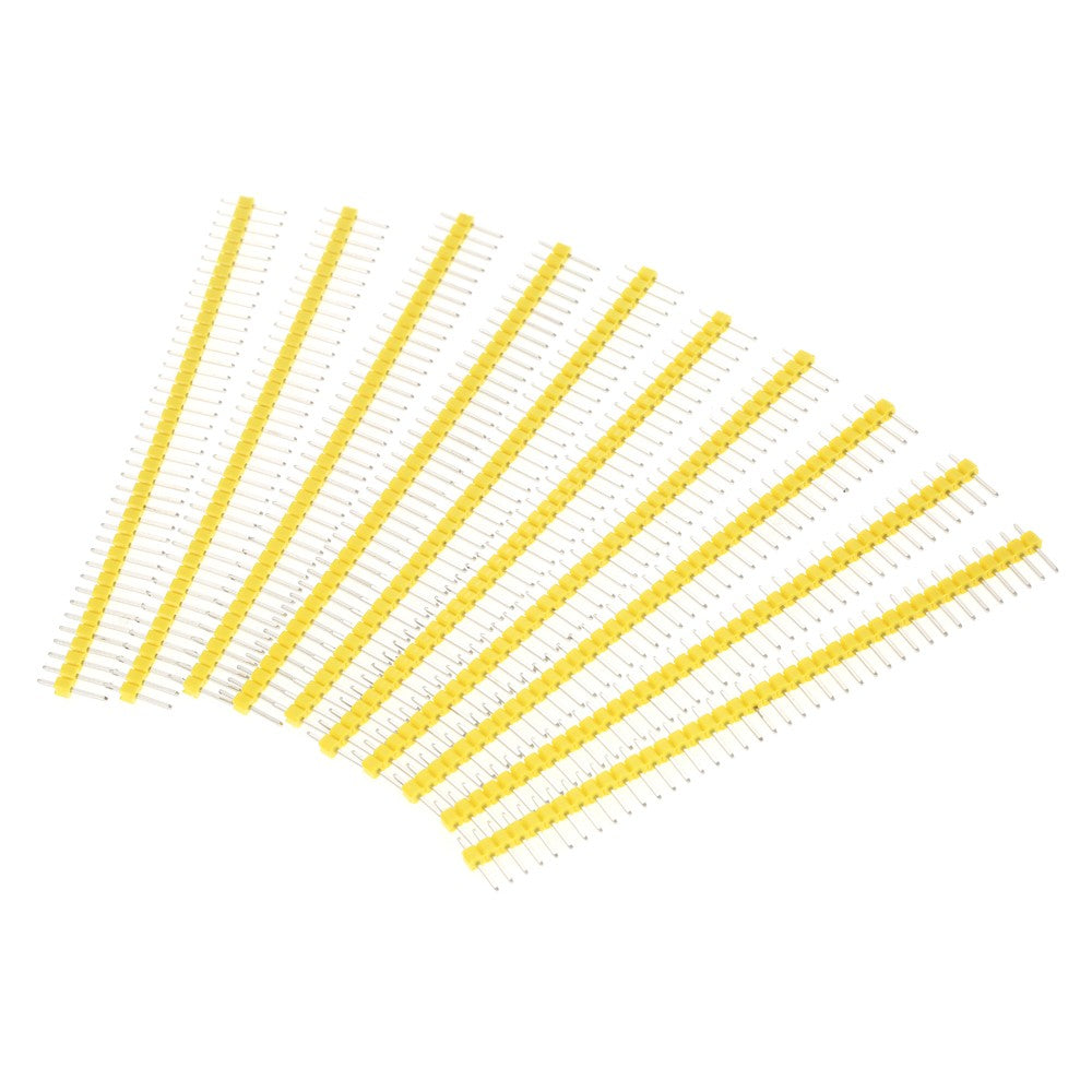 10PCS/Pack  2.54mm 40Pin Male Single Row Pin Header Strip for Arduino DIY - Yellow