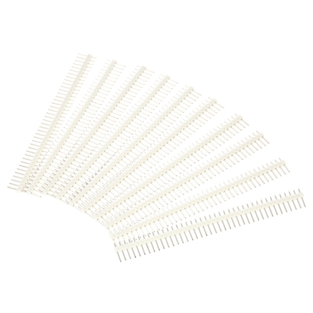 10PCS/Pack  2.54mm 40Pin Male Single Row Pin Header Strip for Arduino DIY - White