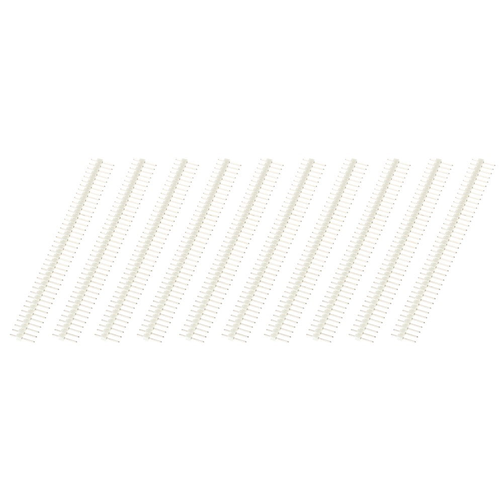 10PCS/Pack  2.54mm 40Pin Male Single Row Pin Header Strip for Arduino DIY - White