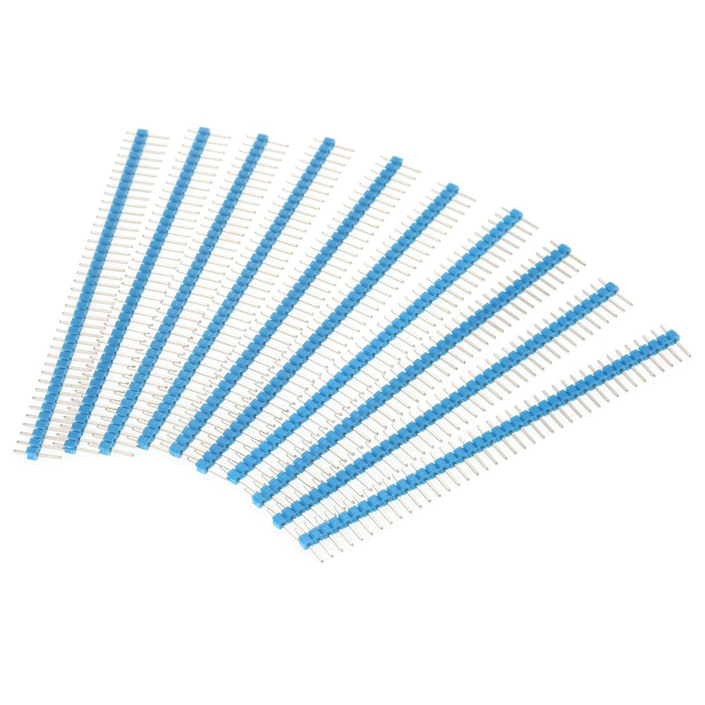 10PCS/Pack  2.54mm 40Pin Male Single Row Pin Header Strip for Arduino DIY - Blue