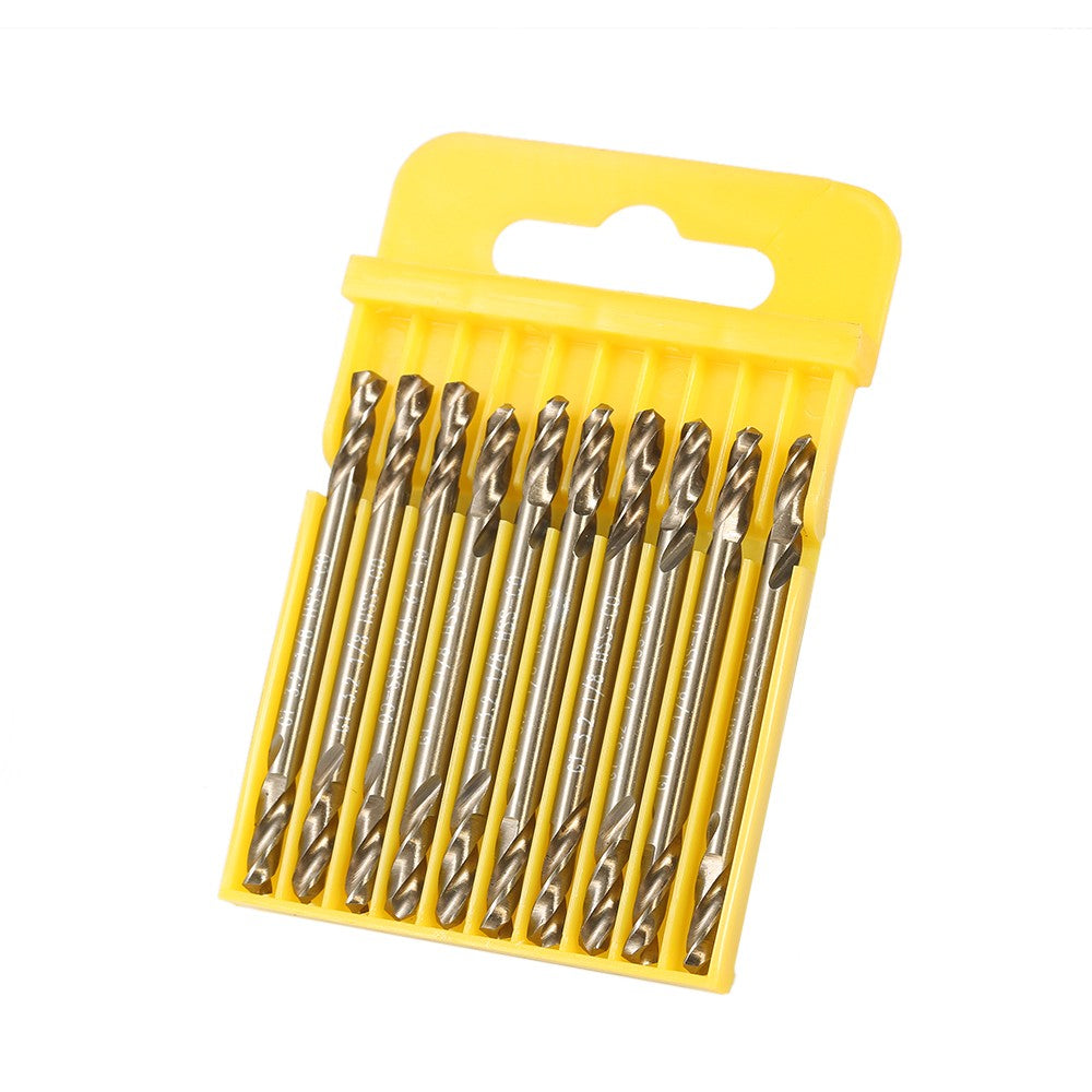 10pcs 1/8&quot; M35 HSS-Co Double Ended Cobalt Drill Bits Set