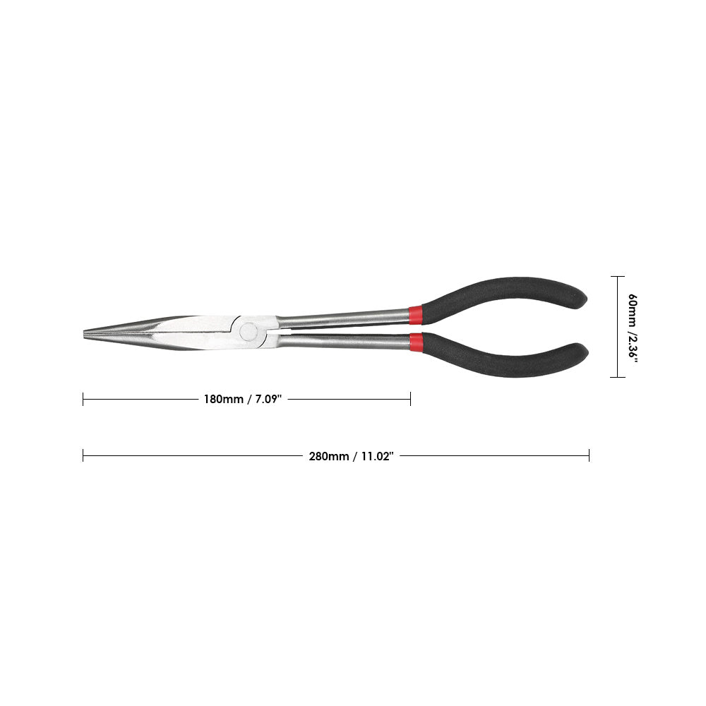 Extra Long Heavy-Duty 11&quot; Long Nose X Pliers Straight Nose Sharp-nose Plier Hand Tool