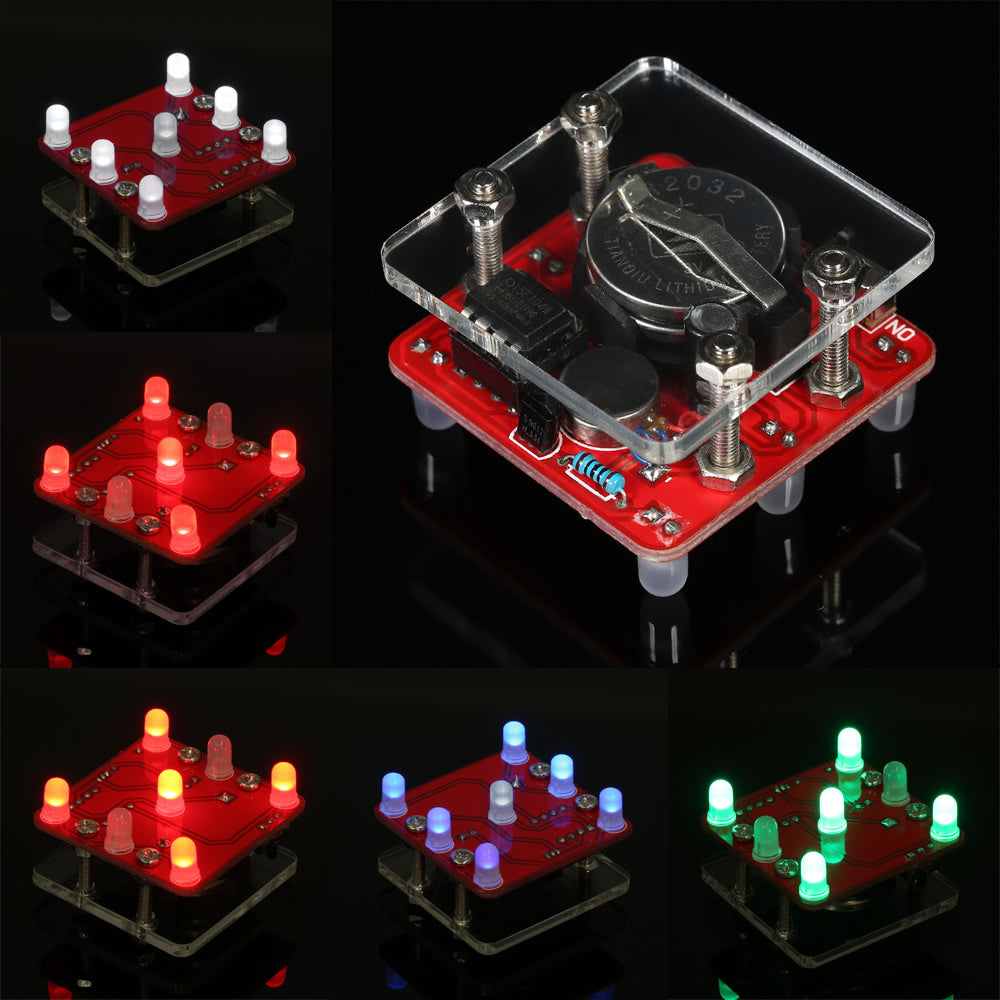 DIY LED Dice Kit Swing Shaking Module with Small Vibration Motor - Green