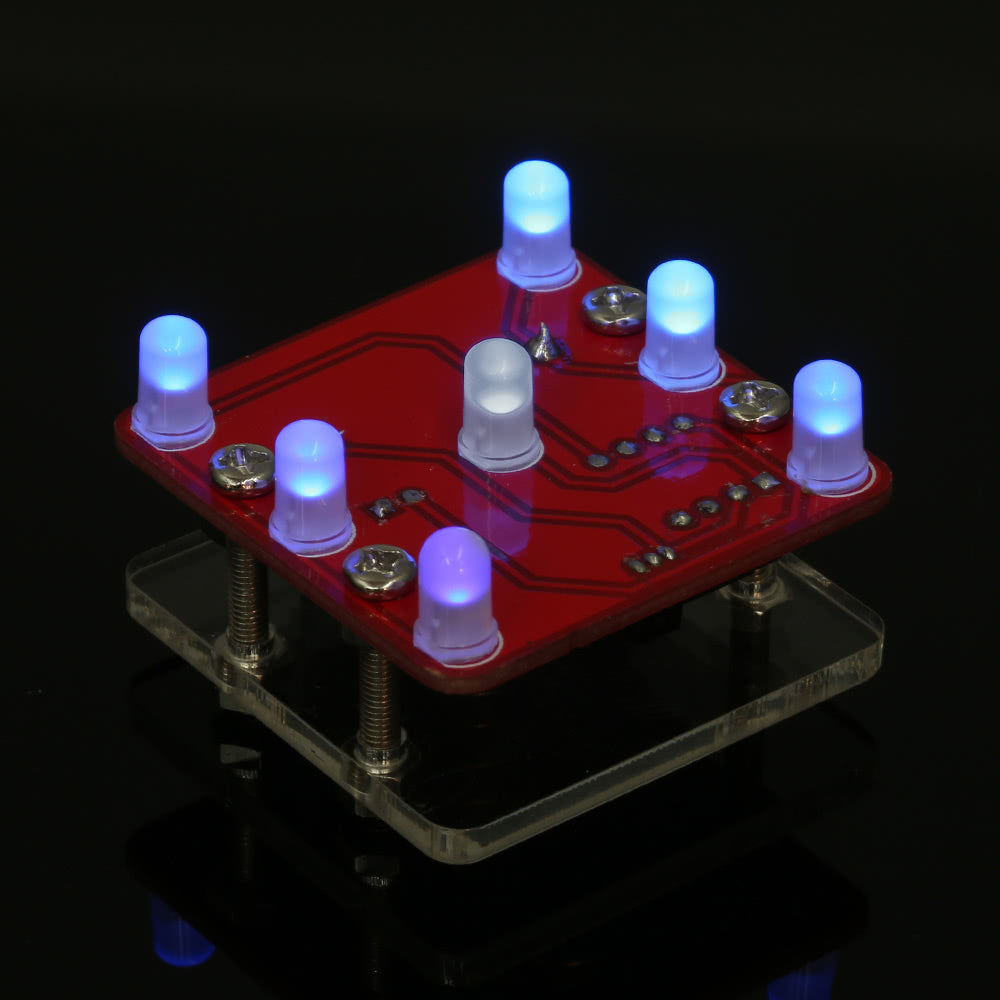 DIY LED Dice Kit Swing Shaking Module with Small Vibration Motor - Blue