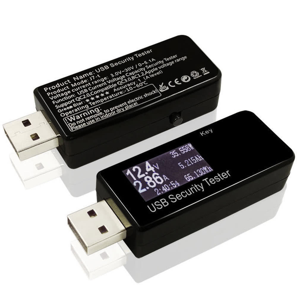 USB Digital Tester Current Voltage Monitor DC 5.1A 30V Amp Voltage Meter Test