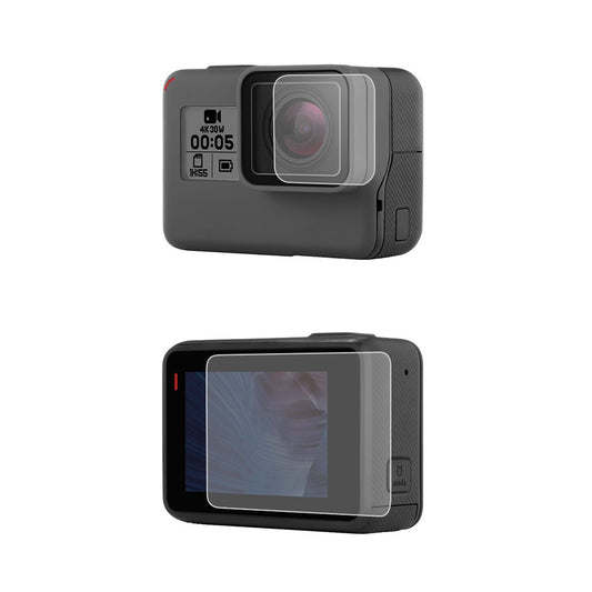 Uniqkart for GOPRO Hero 5/Hero 6/Hero 7 Black Action Camera Tempered Glass Protector Lens LCD Front Screen Protective Film