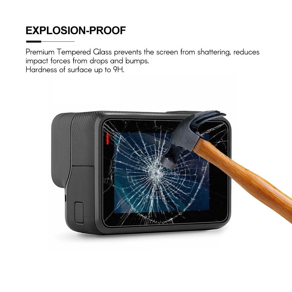 Uniqkart for GOPRO Hero 5/Hero 6/Hero 7 Black Action Camera Tempered Glass Protector Lens LCD Front Screen Protective Film