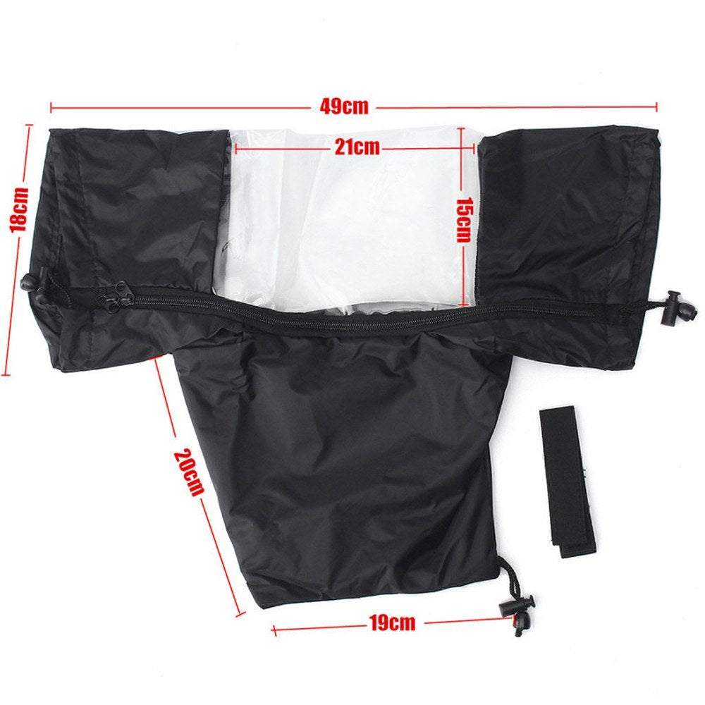 Rainproof Raincoat Waterproof Camera Rain Cover Coat Bag Protector for Canon Nikon DSLR Cameras - Black/Transparent