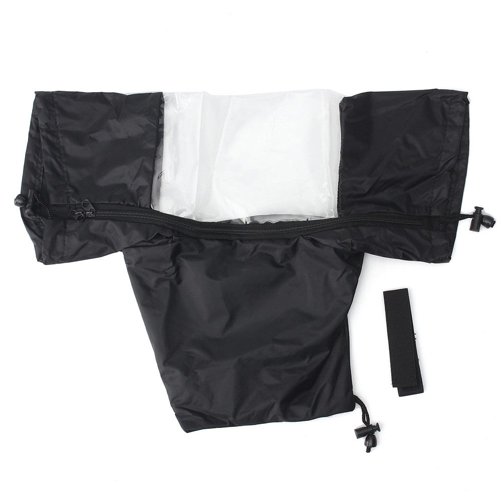 Rainproof Raincoat Waterproof Camera Rain Cover Coat Bag Protector for Canon Nikon DSLR Cameras - Black/Transparent