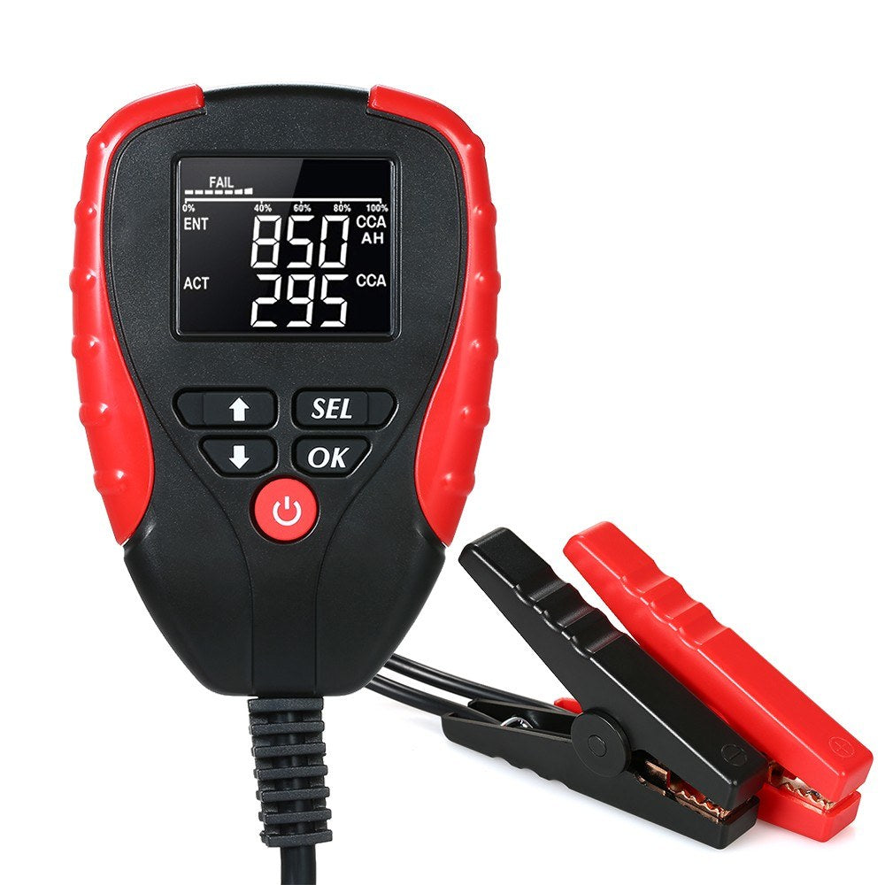 AE310 Automotive Battery Load Tester Digital 12V Car Battery Tester Analyzer - Black/Red