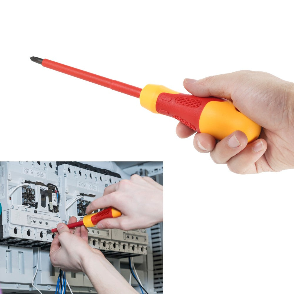 10Pcs/Set 1000V Insulated Screwdriver Set [with Magnetic Slotted and Phillips Bits] Electrical Work Repair Tools
