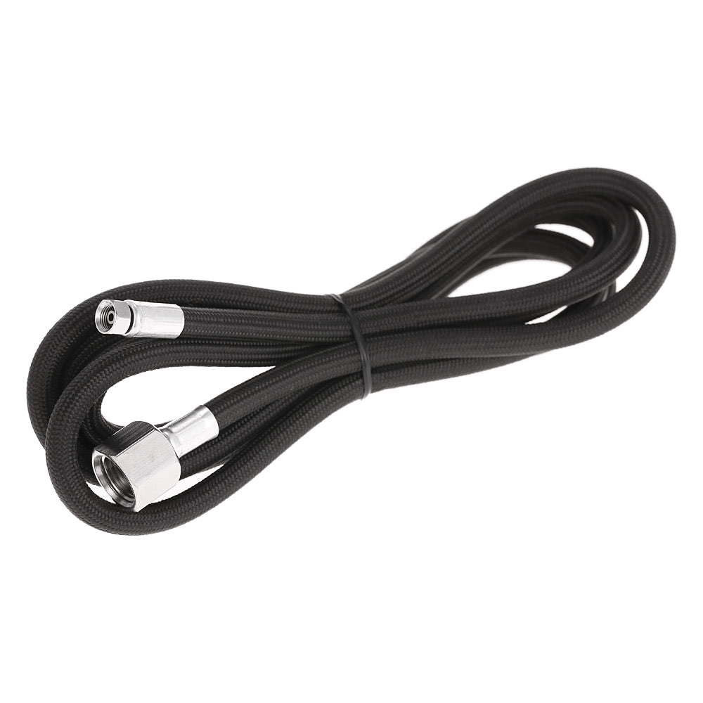 6&#39; Nylon Braided Airbrush Hose with Standard BSP Fitting Ends Regulator Compressor - Black