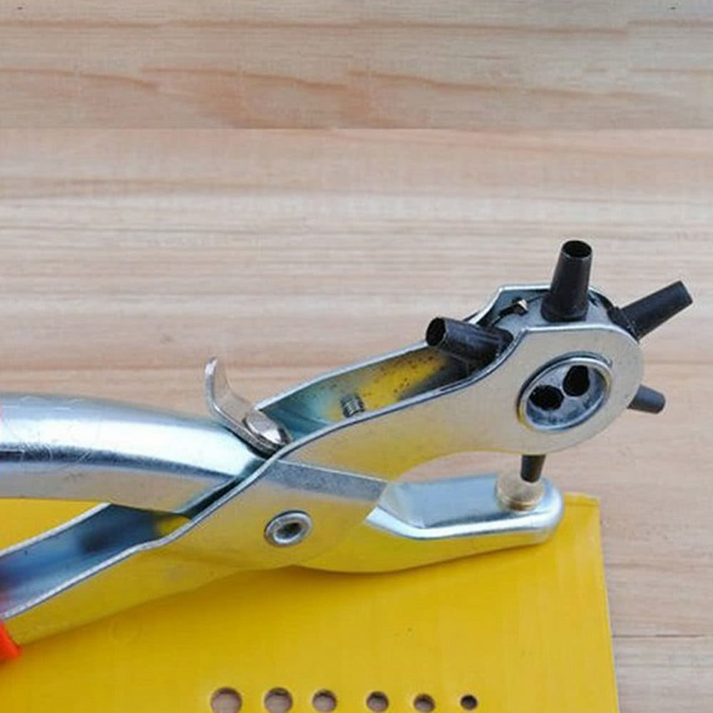 Hole Punching Machine 9inch Punch Plier Round Hole Perforator Tool Make Hole Puncher for Watchband - Red